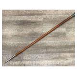 Walking Stick, Carved Metal Knob, 38" Long