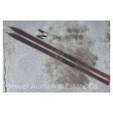 Wood Skis, with Poles, Antique, 95" Long