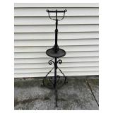 Wrought Iron Piano Lamp Base, 3 Leg, Adjustable Height, Antique