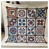 Patchwork Quilt, Vintage, Machine Stitched, 95"x92"