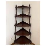 Knick-Knack Corner Shelf, Antique, 51"h