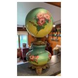 Floral Banquet Lamp, Antique, 27"