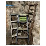 (3) Step Ladders, 2 Wood and 1 Aluminum