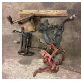 (4) Hand-crank Mower Sharpeners and Corn Shellers, Antique