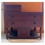 Dry Skink, 3 Drawers with Door Below, Antique, 38"w