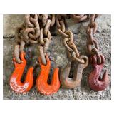 (2) Tow Chains, Hooks on Both Ends, 75" and 80" Long
