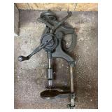 Wall Mount Hand Crank Drill Press, Antique, 32"h