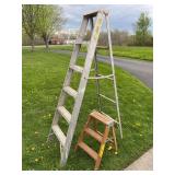 Werner 6ft. Aluminum Step Ladder & Wooden 2Step Ladder