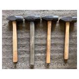 (4) Mini Sledge/Blacksmith Style Hammers