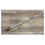 Ceremonial Sword, with Scabbard, Blade Marked WK&C, 39" Long
