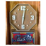Pepsi-Cola Wall Clock, Plastic, 19.5"h