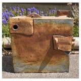 Unique Studio Pottery Boxed & Hinged Sculpture, unsigned, 12”x12”x6.5”