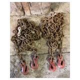 (2) Tow Chains, Hooks on Both Ends, Pieced Together, 140" and 180" Long