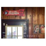 Pepsi-Cola Advertising Mirror and Reproduction Advertising Arrow Sign, 16" and 27" Wide