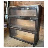 Hale 3 Section Book Case, No Base or Top, Antique, 34"w
