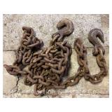Bulldozer Chain, 3" Links with 7" Hooks on Each End, 18ft. Long