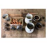 Pair of Antique Childs Wood Skis, Stoneware Crocks, Enamel Coffee Pots, Outdoor Decorative, Etc.