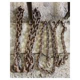 (4) Short Rigging Chains, Hooks on All Ends, Some Pieced Together, 42"-65" Long