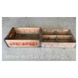 (2) Pepsi-Cola Wood Crates, 18"w, 4" and 5.5"h