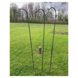 (3) Square Metal Shepards Hooks, 91" Overall Length