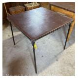 Card Table, 34"x34" with 5 Metal Folding Chairs