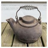 Wagner Ware Cast Iron Tea Pot, 10"w