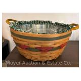 Longaberger Basket with Liner and Inserts, 13.5"w