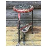 Metal Shop Stool with Swing-out Step, 24"h