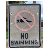 "No Swimming" Sign, 24"x18"