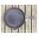 No.9 Cast Iron Skillet, Unmarked, 11.5"w