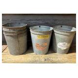 (5) Metal Sap Buckets, with Spiles