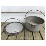 Erie Aluminum Pot and Griddle, 10" and 12"w