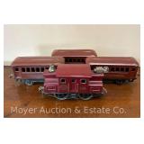 Lionel O Gauge No. 150 Tin Plate Locomotive with 3 Passenger Cars