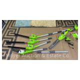 Greenworks Hedge Trimmers, Chainsaw, and Leaf Blower, with Chargers and Battery