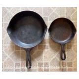 Wagnerware No. 3 and No. 6 Cast Iron Skillets, See Photos for Condition, 7"-9.5"w
