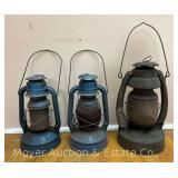 (3) Barn Lanterns, 11"-13"h