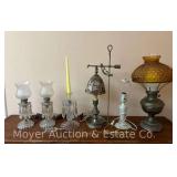 Group of Lamps, 14"-23"h