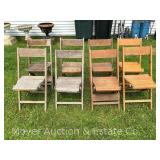 (8) Wood Folding Chairs
