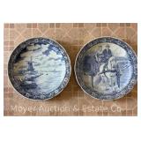(2) Large Delft Blue Serving Plates, 15.5"w