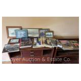 Group of Railroading Books, Magazines, Wall Art, Etc.