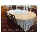 Raab Chair Co. Dining Table and 5 Dining Chairs, Claw and Ball Feet, 54"x78" as Photographed