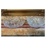 (2) Cut Crystal Bowls, 8"-10.5"w