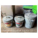 (3) Steel Lidded Pails