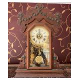 Shelf Clock, Cracked Glass, 22.5"h