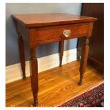 Single Drawer Side Table, Glass Knob, Antique, 22"x19"x28.5"h