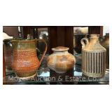 (3) Pieces of Studio Pottery, Some Signed, 5"-6.5"h