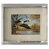 S. Wall Watercolor of Goose, Framed 10.5"x8.5"