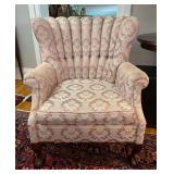 Pair of Upholstered Side Chairs, Wood Claw and Ball Feet