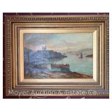 Oil on Canvas Seascape, Artist Signed J. Middleray, Framed 19"x25"