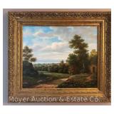 Oil on Board Landscape by Jean Wilton, Artist Signed, Framed 28.5”x32”